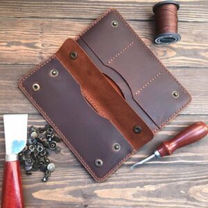 High quality leather long wallet