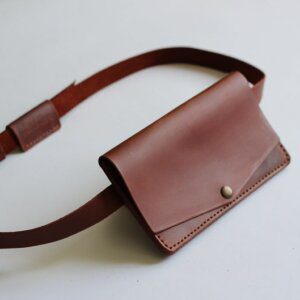 Leather waist bag for Women with belt, waist pack, leather handmade belt bag, minimalist leather belt bag, belt pouch wallet with belt