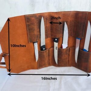 Leather Cooking Knives Holder Knife Cover / Wrap - Brown