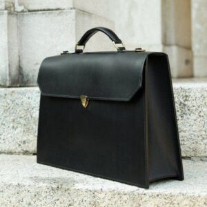 Executive Black Leather Office Bag Unisex Office Bag Shoulder Bag Laptop Bag Leather Briefcase