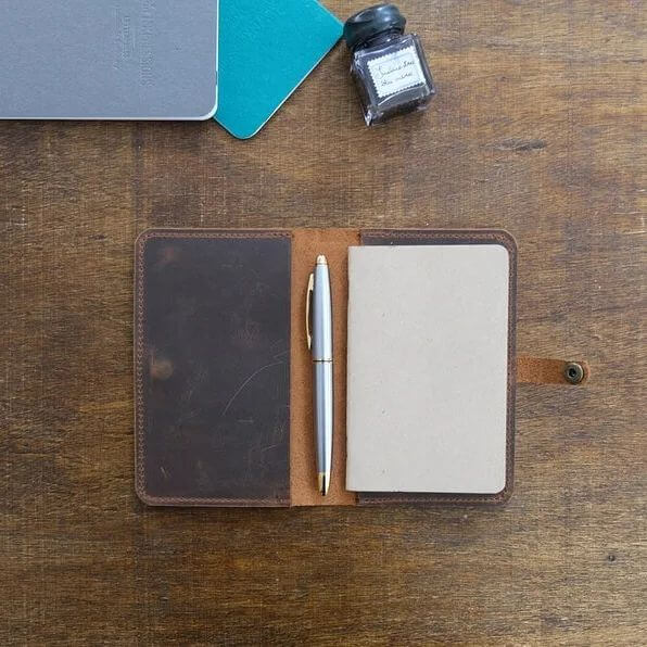 Leather refillable journal cover with A6 notebook - Image 2