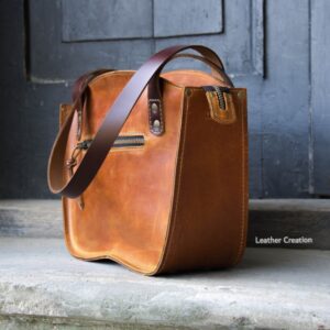 Original leather women TOTE bag unique handmade office and everyday bag stylish handbag zippered purse camel color bag