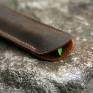 Vintage single leather pen holder /Pen pouch