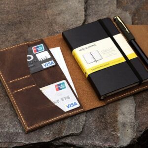 A6 Leather notebook Case Travel organizer for men and women