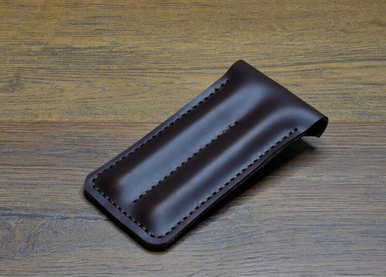 Leather pen case sleeve / Pen Pouch Pen case - Black - Image 2