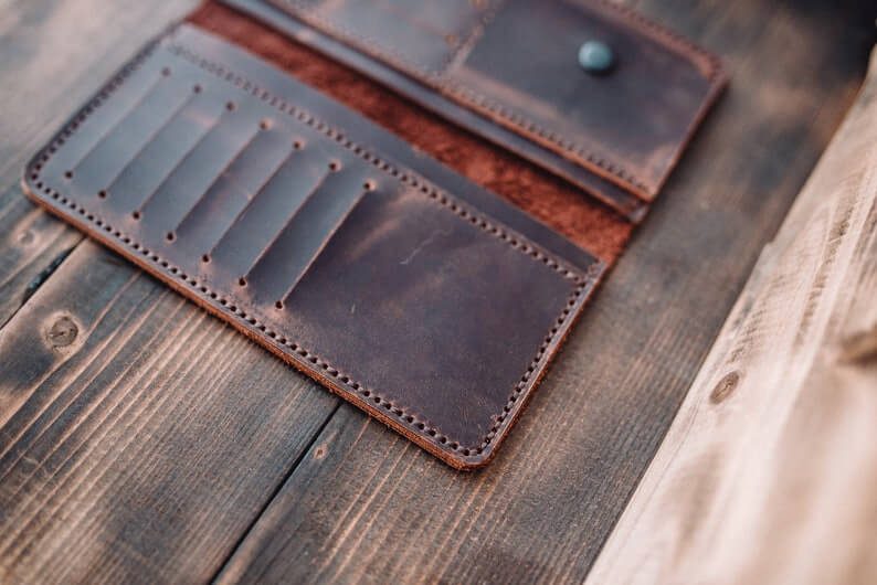 Vintage Leather Long Wallet For Men - Image 4