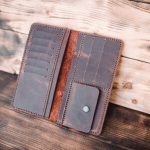 Vintage Leather Long Wallet For Men