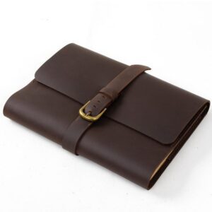A4 Refillable Leather journal with Strap Buckle Pen Loop