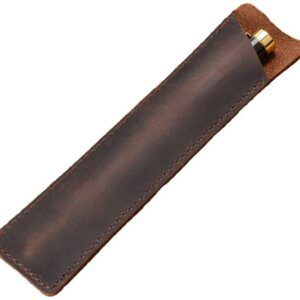 Leather Pen Case Holder Handmade Fountain Pen Pouch Protective Sleeve Cover for Ballpoint Pen, Stylus Touch Pen – Brown
