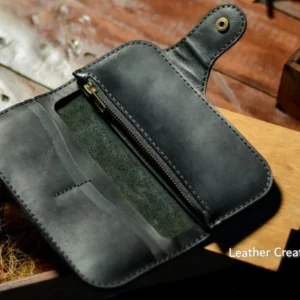 Vintage Leather Long Wallet For mens
