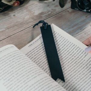 High quality Genuine Leather Bookmark in black color