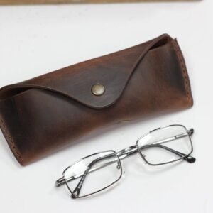 Leather Glasses Holder - Glasses Cover - Dark Brown