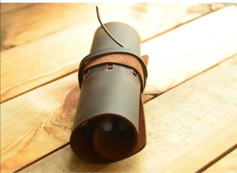 100% Pure Vintage Leather Pen Case Pencil Holder - Brown - Image 2