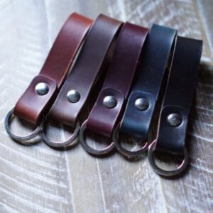 Pack Of 5 multi Colours Leather Key Chain With Steel Ring
