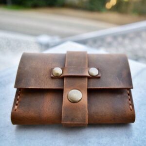 Antique Leather Card Holder Minimalist Wallet For Men And Women - Vintage Brown