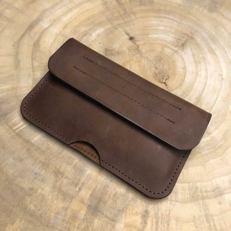 Vintage Leather Phone Case - Universal Mobile Holder - Brown - Image 2