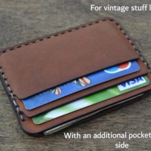 Vintage Leather Card Holder For Men & Women - Brown