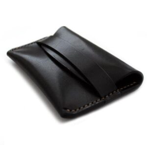 Minimalist Flap Leather Wallet, Wallet For Men & Women - Black