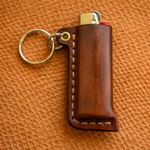 Leather lighter Pouch with lighter, Lighter Sleeve, Leather Lighter Keyring, Lighter case Lighter Case Keyring