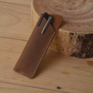 Leather Pen Holder,Pen Cover for 2,3 Pens,Crazy Horse Leather Handmade Pens Bag,Leather Gift,Genuine Leather Pencil Cover