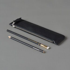 Handmade Black Leather Pencil, Pen Case