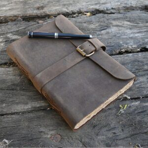 Vintage Leather A4 Journal Notebook, Case Travel Diary, with buckle closure