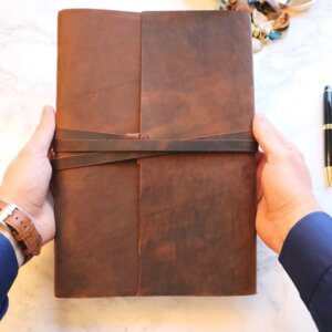 Antique Leather A4 Journal case /note book case / vintage brown