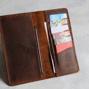 Unisex leather Long Wallet, Iphone X Wallet Case, Iphone Wallet Case, Gift For Him/Her
