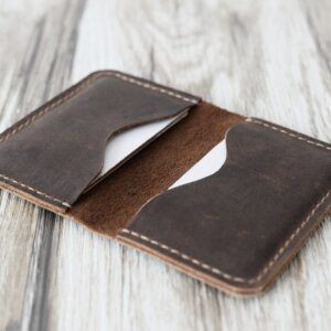 Leather Business Card Holder Distressed Leather / Mens Wallet / Card Wallet / Slim Wallet / Minimal Leather Wallet