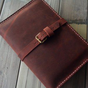 Leather iPad mini 5 case /notebook holder travel organizer