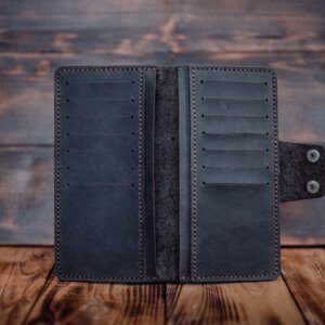 Credit card wallet, Leather long wallet for men and women, Slim handmade leather wallet,