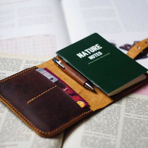 A6 Leather notebook Case, wallet, travel accessories holder, Leather Notebook holder