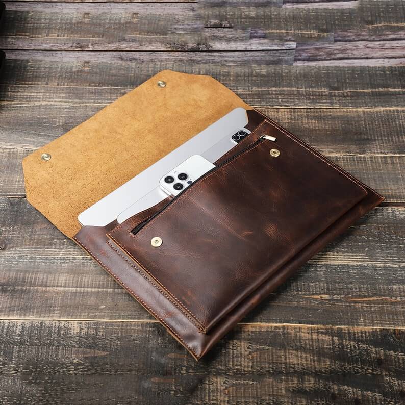 16 inches leather laptop sleeve laptop protective case - Image 3