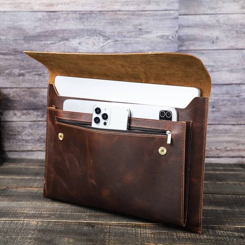 16 inches leather laptop sleeve laptop protective case - Image 4