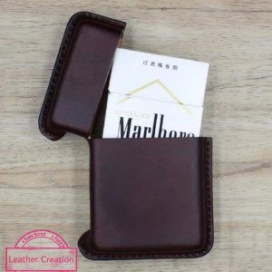 Vintage leather cigarette case - Brown & Black
