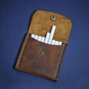 Vintage leather cigarette case for men