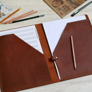 Leather Creation Leather A4 paper case, Leather File case leather A4 documents organizer