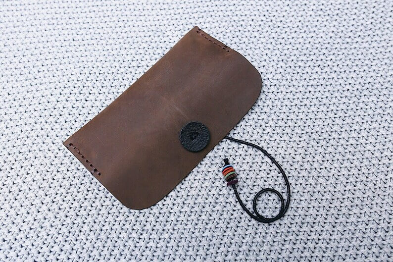 Leather Pen Pouch,Handmade Leather Pen Case, Pen Holder,Vintage Pen Bag,Pen Sleeve - Image 3