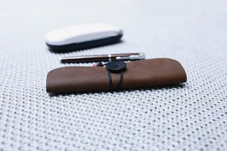 Leather Pen Pouch,Handmade Leather Pen Case, Pen Holder,Vintage Pen Bag,Pen Sleeve - Image 5