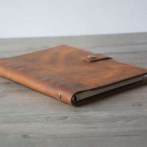 Leather A4 Refillable Planner paper Binder, Refillable, travelers Journal, sketchbook, Distressed Brown Leather