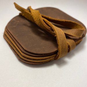 6 leather tea coasters (8x8 cm)