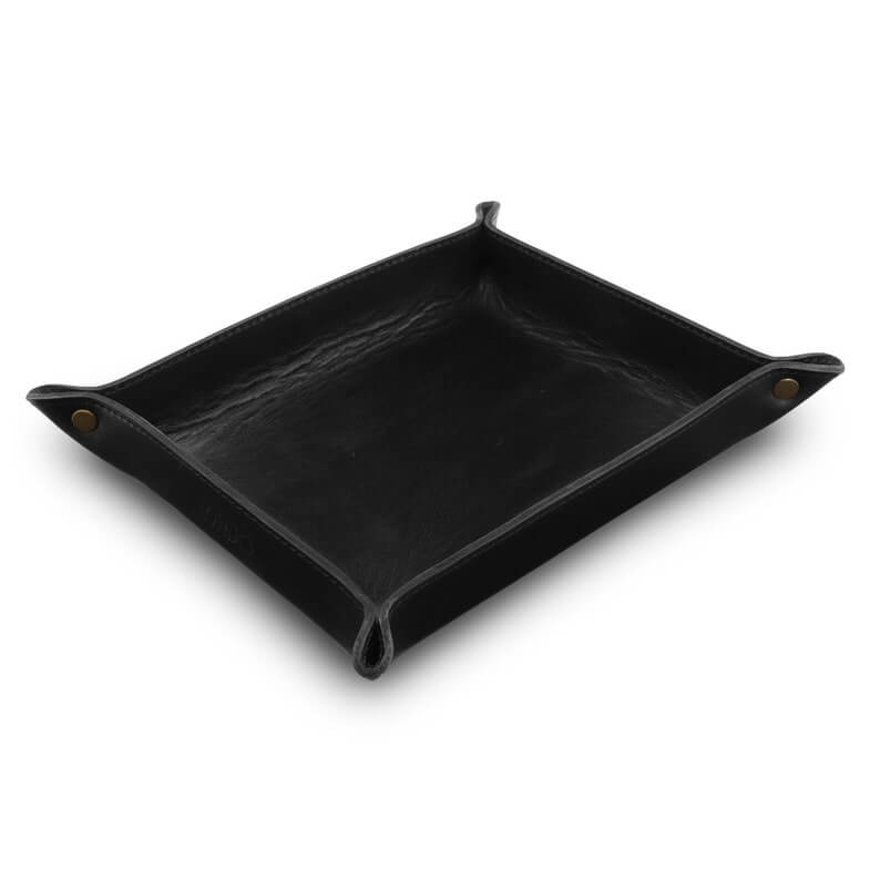 Hand Crafted Top Grain Leather Decorative Desk Trays, Storage Tray, Catch All Tray, Office Desk Organizer, walet Trays Brown & Black - Image 2