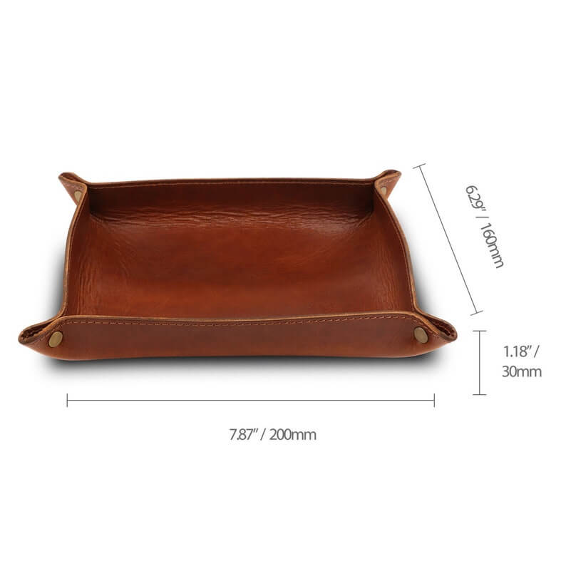 Hand Crafted Top Grain Leather Decorative Desk Trays, Storage Tray, Catch All Tray, Office Desk Organizer, walet Trays Brown & Black - Image 4
