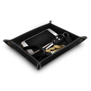 Hand Crafted Top Grain Leather Decorative Desk Trays, Storage Tray, Catch All Tray, Office Desk Organizer, walet Trays Brown & Black