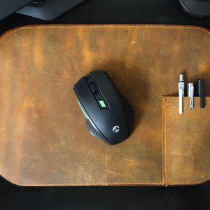 Leather Mouse Pad Leather Hand Crafted Desk Pad, Desk Accessories, Leather Computer Pad,  Office Desk Pad