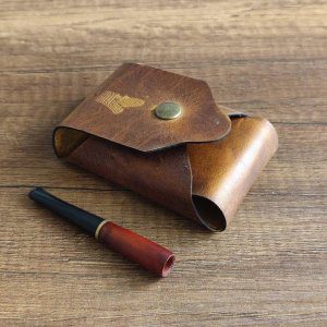 Leather Cigarette Case Tan - High-Quality Handmade Cigarette Holder for 20 Cigarette pack holder
