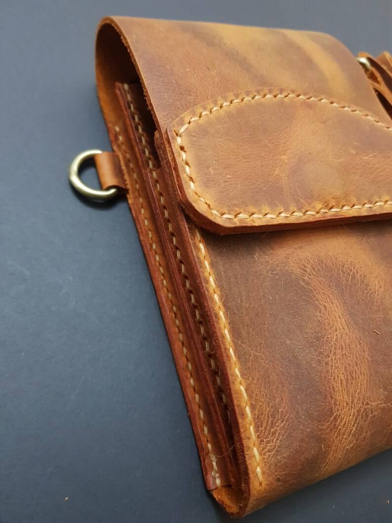Leather Phone Bag, Crossbody Handmade Leather Purse Strap, Small Shoulder Bags, Leather Crossbody Phone Purse, Wallet Iphone 13 Promax Pounch - Image 2
