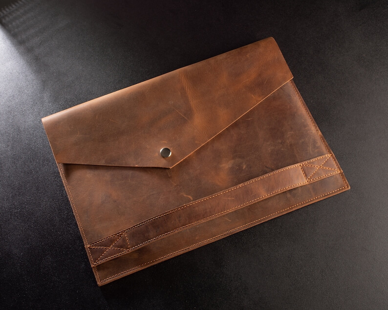 Customize Leather laptop case leather iPad /MacBook case unisex custom leather laptop bag - Image 4