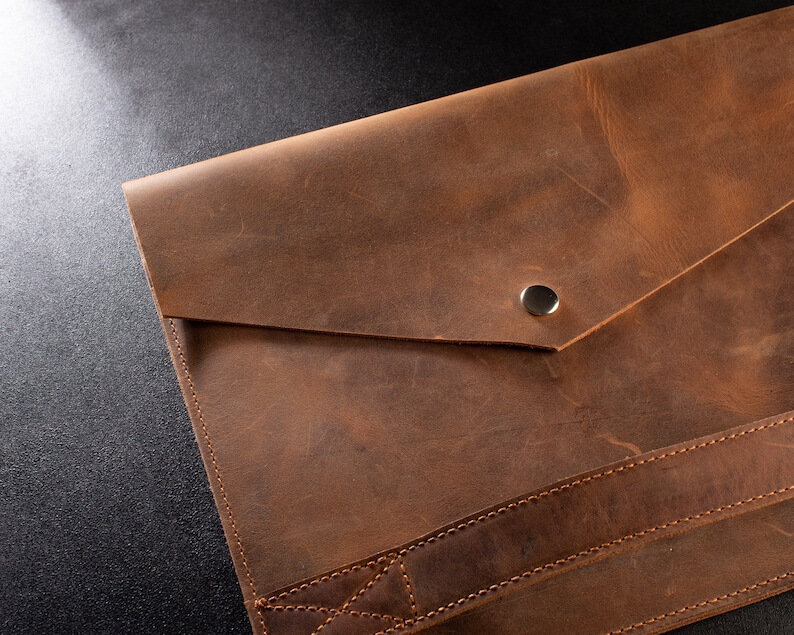 Customize Leather laptop case leather iPad /MacBook case unisex custom leather laptop bag - Image 5