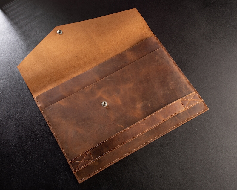 Customize Leather laptop case leather iPad /MacBook case unisex custom leather laptop bag - Image 2